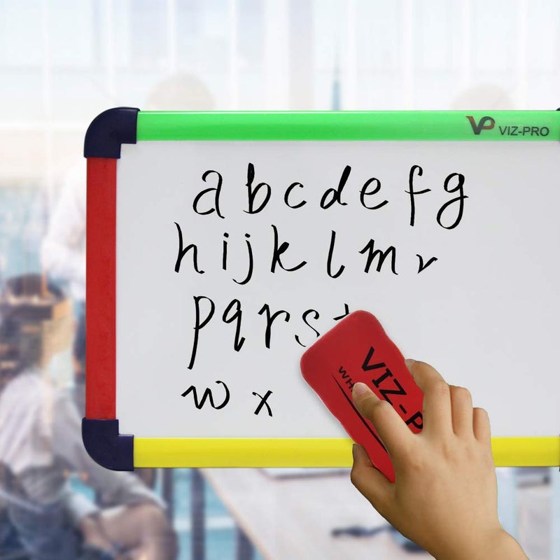 VIZ-PRO Children Board/Writing Whiteboard/Dry Erase Board, Colored Frame,12" X 8" - Image 3